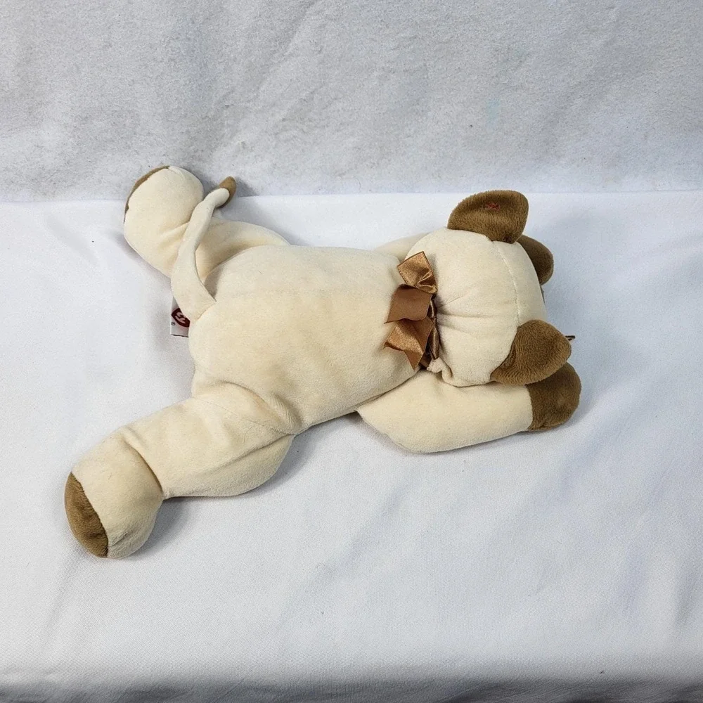 Ty Pillow Pals Beanie Buddy Meow Siamese Cat Plush Blue Eyes Tag VTG 1996